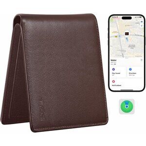 Men's Brown Pu Leather Design Smart Bifold Blocking Wallet Card Classic